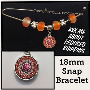 Custom Beaded Snap Bracelet with 18mm SNAP